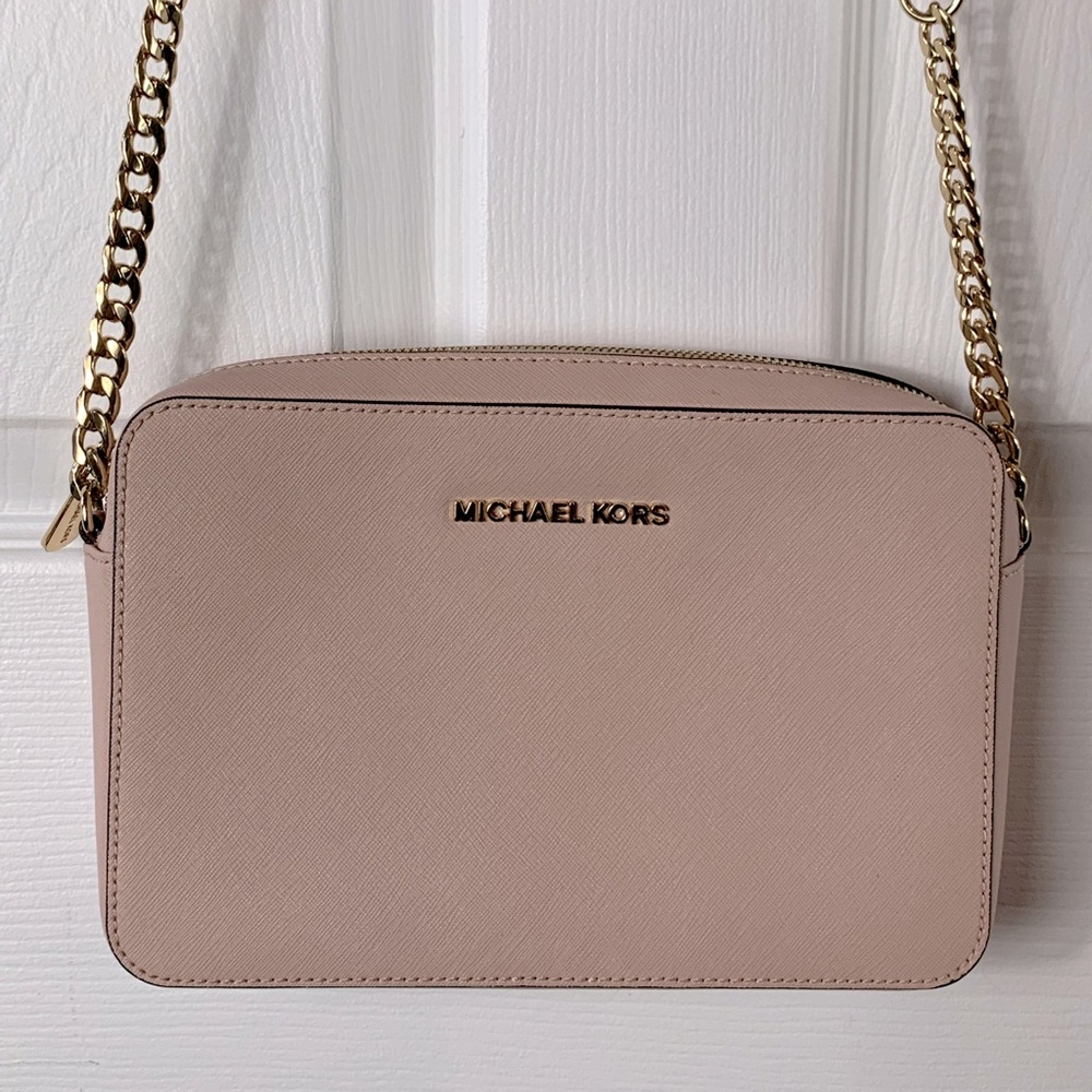 Michael Kors large Jetset crossbody pale pink